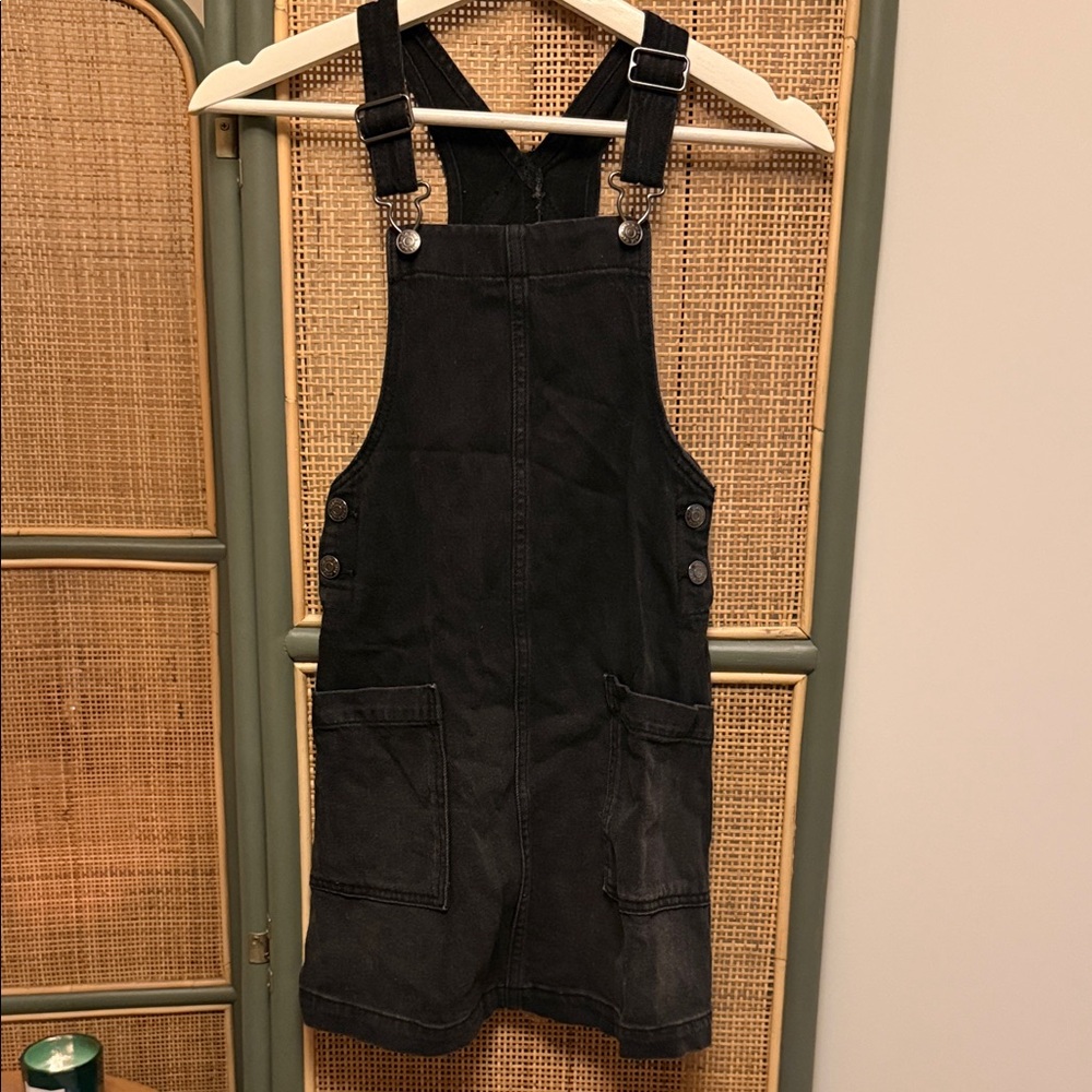 Cat & Jack Black Denim Overall Dress